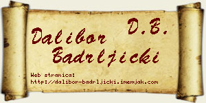 Dalibor Badrljički vizit kartica